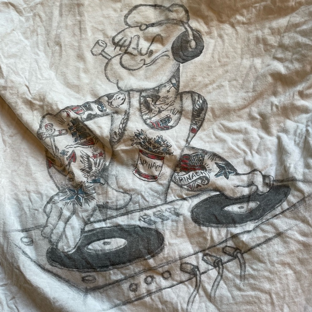 Abercrombie & Express jeans bundle & vintage distressed Popeye & TMNT super cool